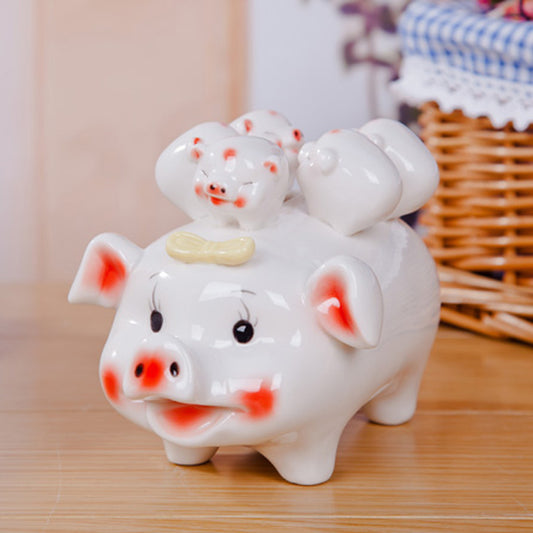 Ceramic Decoration Five Pig Piggy Bank