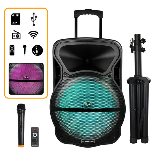 Trexonic Combination 15 Inch Bluetooth Portable Speaker and Tripod Stand