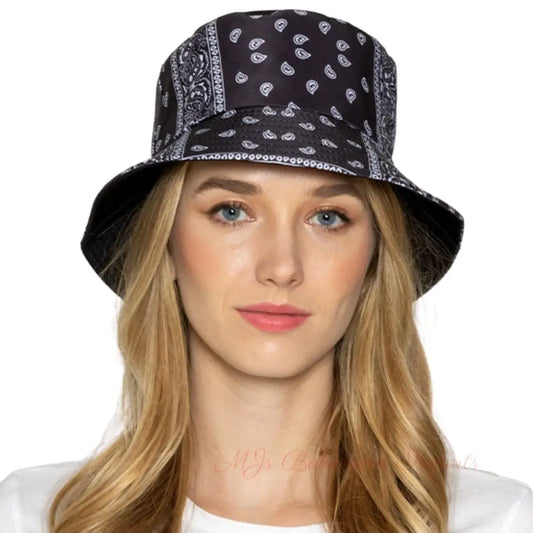 Black Bandana Reversible Bucket Hat