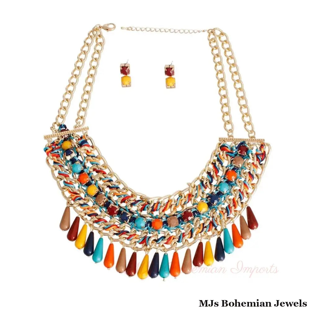Multi Bead Boho Necklace